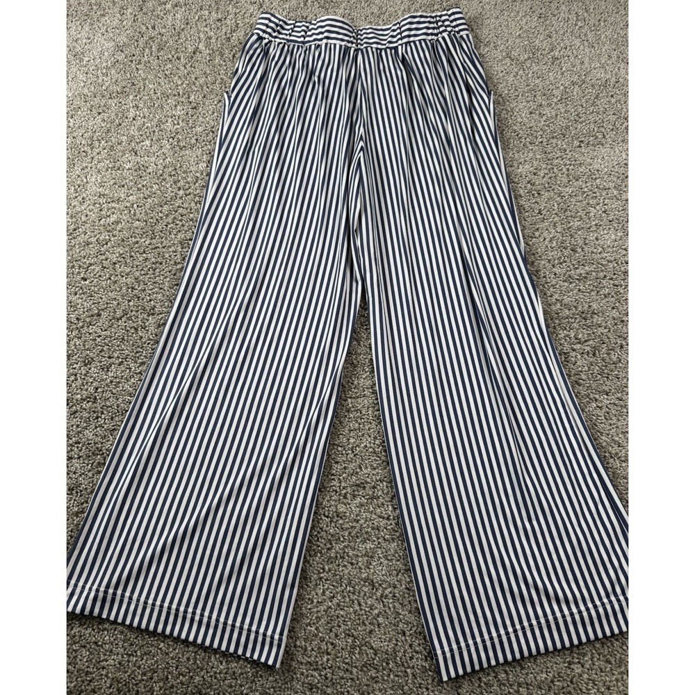 Robert Louis Womens Dress Pants Navy White Stripe Pull On Stretch Large - Picture 4 of 6